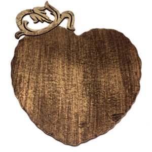 Pinewood Heart-shaped Brown and Gold Platter 4.6" x 3.8"