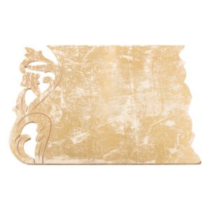 One side Cut Work Platter - Cream & Gold - 13.7"x 12.1"
