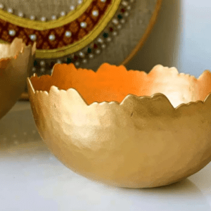 Golden Hammered Decorative Bowl